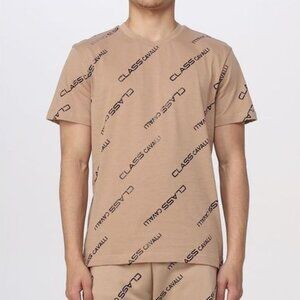 New 100% Authentic Roberto Cavalli Class Beige Men t-shirt Size Medium